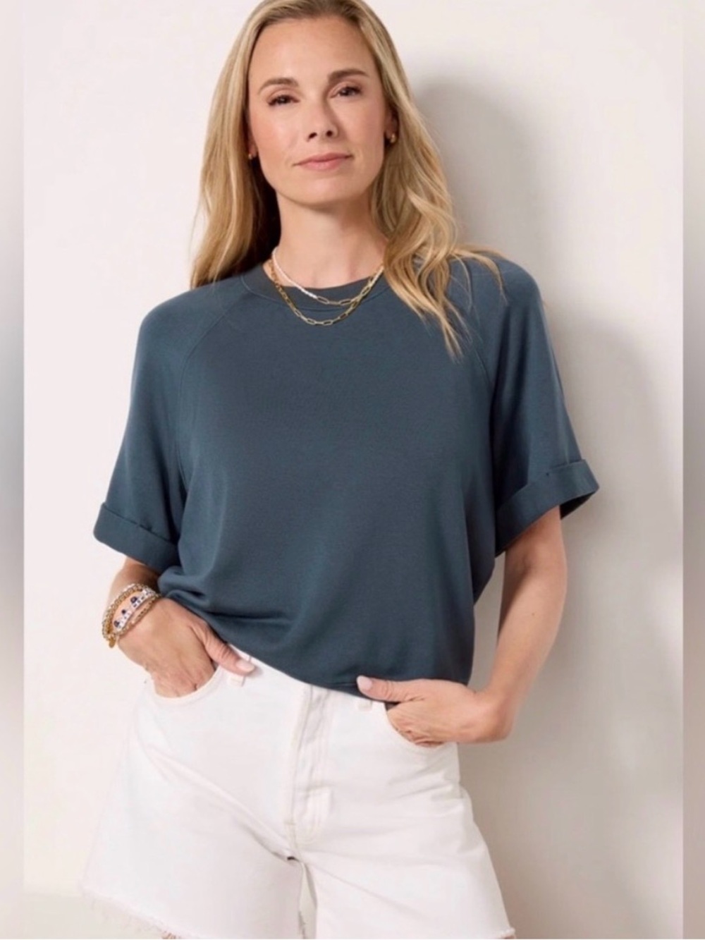 Stateside Relaxed Top in Teal Green